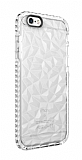 Eiroo Color Crystal iPhone SE 2020 Beyaz Silikon Klf