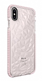 Eiroo Color Crystal iPhone X / XS Pembe Silikon Kılıf