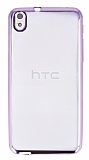 HTC Desire 816 Rose Gold Kenarlı Şeffaf Silikon Kılıf