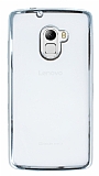 Lenovo A7010 Silver Kenarlı Şeffaf Silikon Kılıf