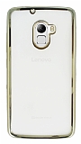 Lenovo A7010 Gold Kenarlı Şeffaf Silikon Kılıf