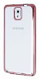 Samsung N9000 Galaxy Note 3 Rose Gold Kenarlı Şeffaf Silikon Kılıf