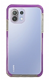 Eiroo Color Fit Xiaomi 11 Lite 5G NE Kamera Korumalı Mor Silikon Kılıf