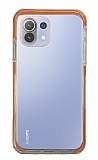 Eiroo Color Fit Xiaomi 11 Lite 5G NE Kamera Korumalı Turuncu Silikon Kılıf