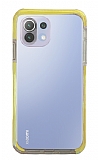 Eiroo Color Fit Xiaomi 11 Lite 5G NE Kamera Korumalı Sarı Silikon Kılıf
