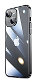 Eiroo Color Frame iPhone 14 Kamera Korumal Siyah Silikon Klf