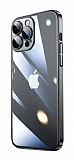 Eiroo Color Frame iPhone 14 Pro Kamera Korumal Siyah Silikon Klf