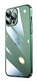 Eiroo Color Frame iPhone 14 Pro Max Kamera Korumal Yeil Silikon Klf