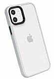 Eiroo Contrast iPhone 11 Beyaz Silikon Klf