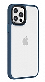 Eiroo Contrast iPhone 13 Pro Mavi Silikon Klf