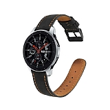 Eiroo Deluxe Samsung Galaxy Watch 46mm Siyah Gerçek Deri Kordon
