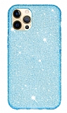 Eiroo Diamond iPhone 12 Pro Max Işıltılı Mavi Silikon Kılıf