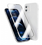 Eiroo Double Protect iPhone 11 360 Derece Koruma Beyaz Kılıf