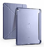 Eiroo Fold iPad 10.2 2020 Kalemlikli Standlı Mor Kılıf