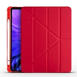 Eiroo Fold Samsung Galaxy Tab S8 Plus SM-X806 Kalemlikli Standlı Kırmızı Kılıf