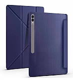 Eiroo Fold Samsung Galaxy Tab S9 / Tab S9 FE Kalemlikli Standlı Lacivert Kılıf