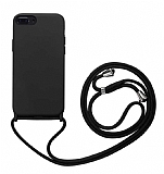 Eiroo Fun iPhone 7 Plus / 8 Plus Askılı Siyah Silikon Kılıf