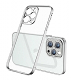 Eiroo Gbox iPhone 12 Pro Max 6.7 inç Kamera Korumalı Mat Silver Silikon Kılıf