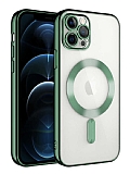 Eiroo Gbox iPhone 12 Pro Macsafe zellikli Kamera Korumal Yeil Silikon Klf