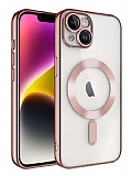 Eiroo Gbox iPhone 13 Macsafe Özellikli Kamera Korumalı Rose Gold Silikon Kılıf