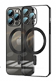 Eiroo Gbox iPhone 15 Pro Magsafe Özellikli Kamera Korumalı Siyah Silikon Kılıf
