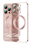 Eiroo Gbox iPhone 15 Pro Max Magsafe Özellikli Kamera Korumalı Rose Gold Silikon Kılıf