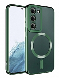 Eiroo Gbox Samsung Galaxy S23 Plus Wireless arj zellikli Kamera Korumal Yeil Silikon Klf