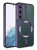 Eiroo Gbox Samsung Galaxy S23 Plus Wireless arj zellikli Kamera Korumal Mor Silikon Klf