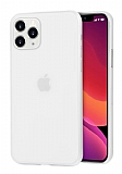 Eiroo Ghost Thin iPhone 11 Ultra İnce Şeffaf Beyaz Rubber Kılıf