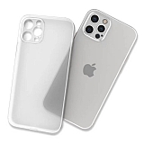 Eiroo Ghost Thin iPhone 14 Pro Max Ultra İnce Şeffaf Beyaz Rubber Kılıf