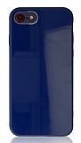 Eiroo Glass Series iPhone SE 2020 Kamera Korumalı Lacivert Silikon Kılıf