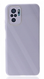 Eiroo Glass Series Xiaomi Poco M5s Kamera Korumalı Lila Silikon Kılıf