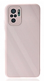 Eiroo Glass Series Xiaomi Poco M5s Kamera Korumalı Pembe Silikon Kılıf