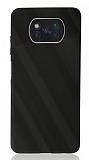 Eiroo Glass Series Xiaomi Poco X3 / X3 Pro Kamera Korumalı Siyah Silikon Kılıf