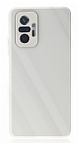 Eiroo Glass Series Xiaomi Redmi Note 10 Pro Kamera Korumalı Beyaz Silikon Kılıf