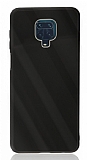 Eiroo Glass Series Xiaomi Redmi Note 9S Siyah Silikon Kılıf