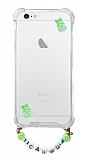 Eiroo Gummy iPhone 6 Plus / 6S Plus Yeşil Ayıcıklı Kişiye Özel İsimli Şeffaf Ultra Koruma Kılıf