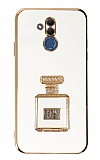 Eiroo Huawei Mate 20 Lite Aynal Parfm Standl Beyaz Silikon Klf