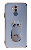 Eiroo Huawei Mate 20 Lite Baby Panda Standlı Mavi Silikon Kılıf
