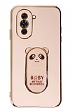 Eiroo Huawei Nova 10 Baby Panda Standlı Pembe Silikon Kılıf