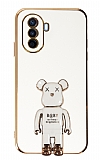 Eiroo Huawei Nova Y70 Baby Bear Standl Beyaz Silikon Klf
