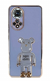 Eiroo Huawei Nova 9 Baby Bear Standlı Mavi Silikon Kılıf