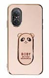 Eiroo Huawei Nova 9 SE Baby Panda Standl Pembe Silikon Klf