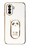 Eiroo Huawei Nova Y70 Baby Panda Standlı Beyaz Silikon Kılıf