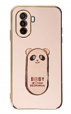 Eiroo Huawei Nova Y70 Baby Panda Standlı Pembe Silikon Kılıf