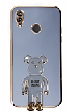 Eiroo Huawei P20 Lite Baby Bear Standlı Mavi Silikon Kılıf