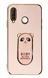Eiroo Huawei P30 Lite Baby Panda Standl Pembe Silikon Klf