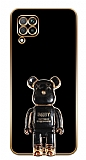 Eiroo Huawei P40 Lite Baby Bear Standl Siyah Silikon Klf