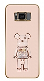 Eiroo Huawei Samsung Galaxy S8 Candy Bear Standlı Pembe Silikon Kılıf