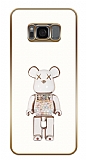 Eiroo Huawei Samsung Galaxy S8 Candy Bear Standlı Beyaz Silikon Kılıf